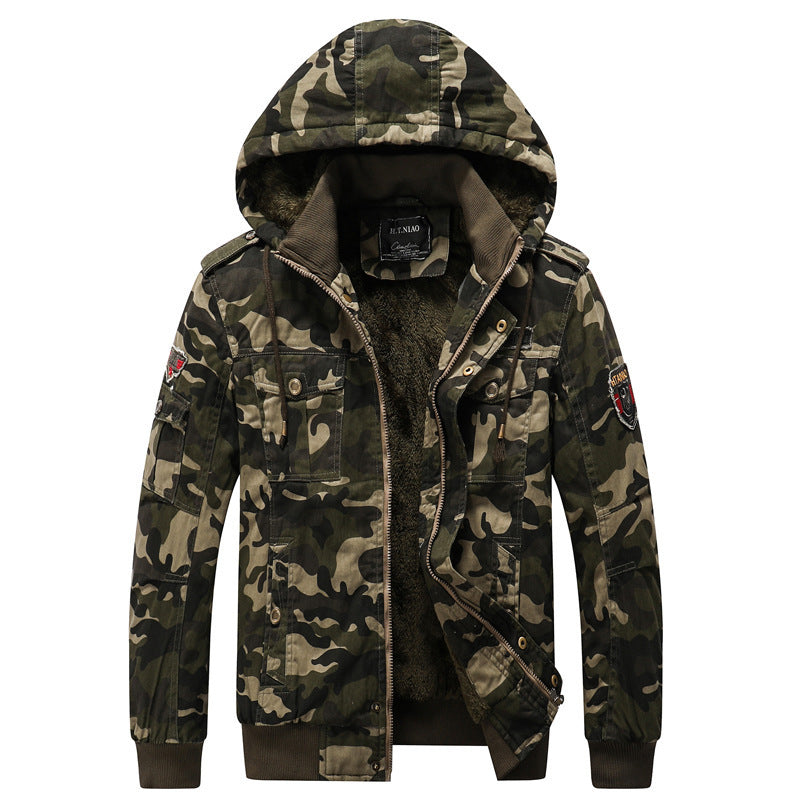 Casual Men's Jacket Camouflage Printed Outerwear