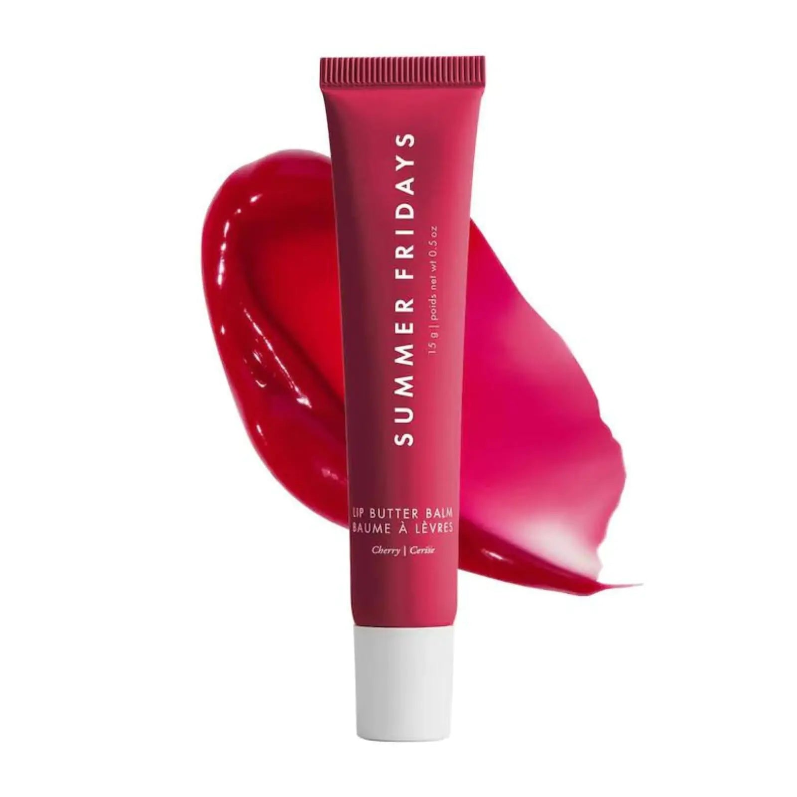 Summer Fridays Lip Butter Balm - Conditioning Lip Mask and Lip Balm for Instant Moisture Shine and Hydration - Sheer-Tinted Soothing Lip Care - Cherry (.5 Oz)