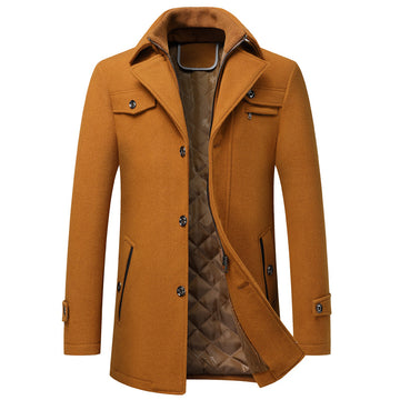 Men's Wool Woolen Thickened Overcoat Jacket