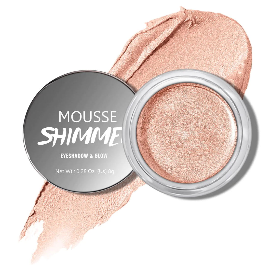 KYDA Shimmer Cream Eyeshadow Smooth Ice Cream-like Texture Lasting High Pigmented Creamy Formula Blendable Shimmer Finish Face & Eyes Highlighter Multiuse Shimmer Cream #08