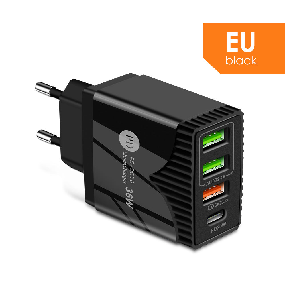 PD36W Fast Charge Charger 5V62A European And American British Standard Charging Plug QC30 Fast Charge Adapter Cross-border Products