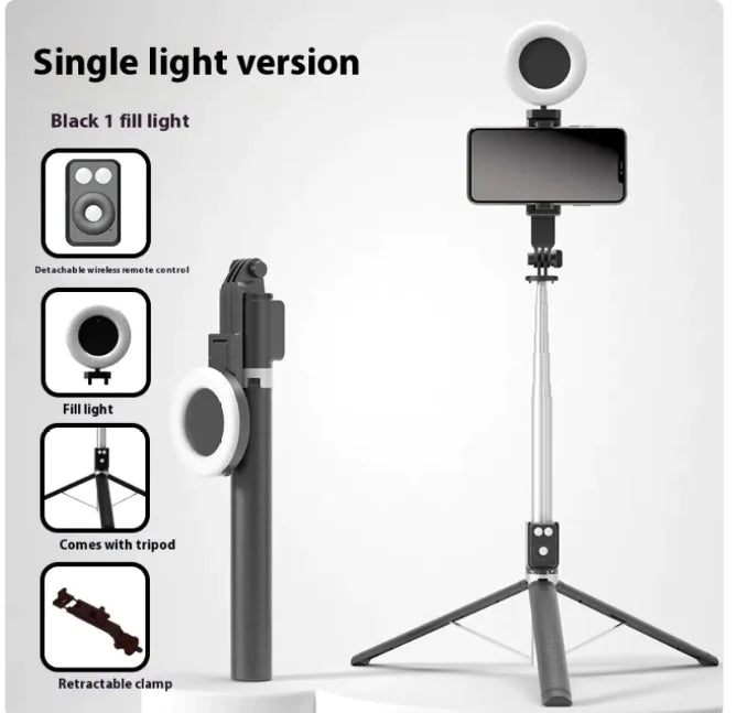 Bluetooth Selfie Stick & Tripod – 1.7M Aviation-Grade Alloy