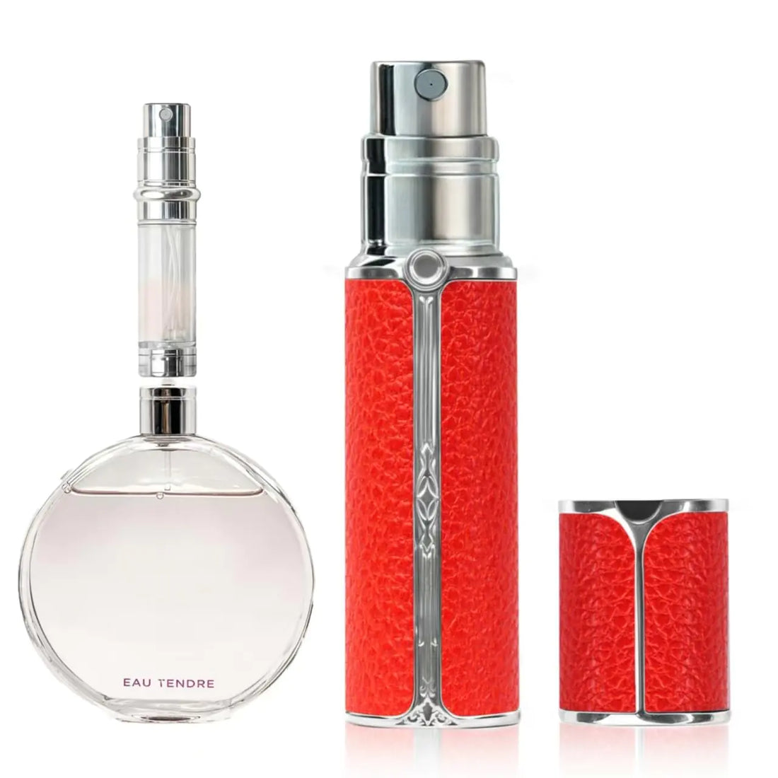 muilsae AF01RD Leather Perfume atomiser 5ml Bottom Fill Travel Perfume Bottle Refillable Perfume Dispenser for Women & Men (Red 5ml)