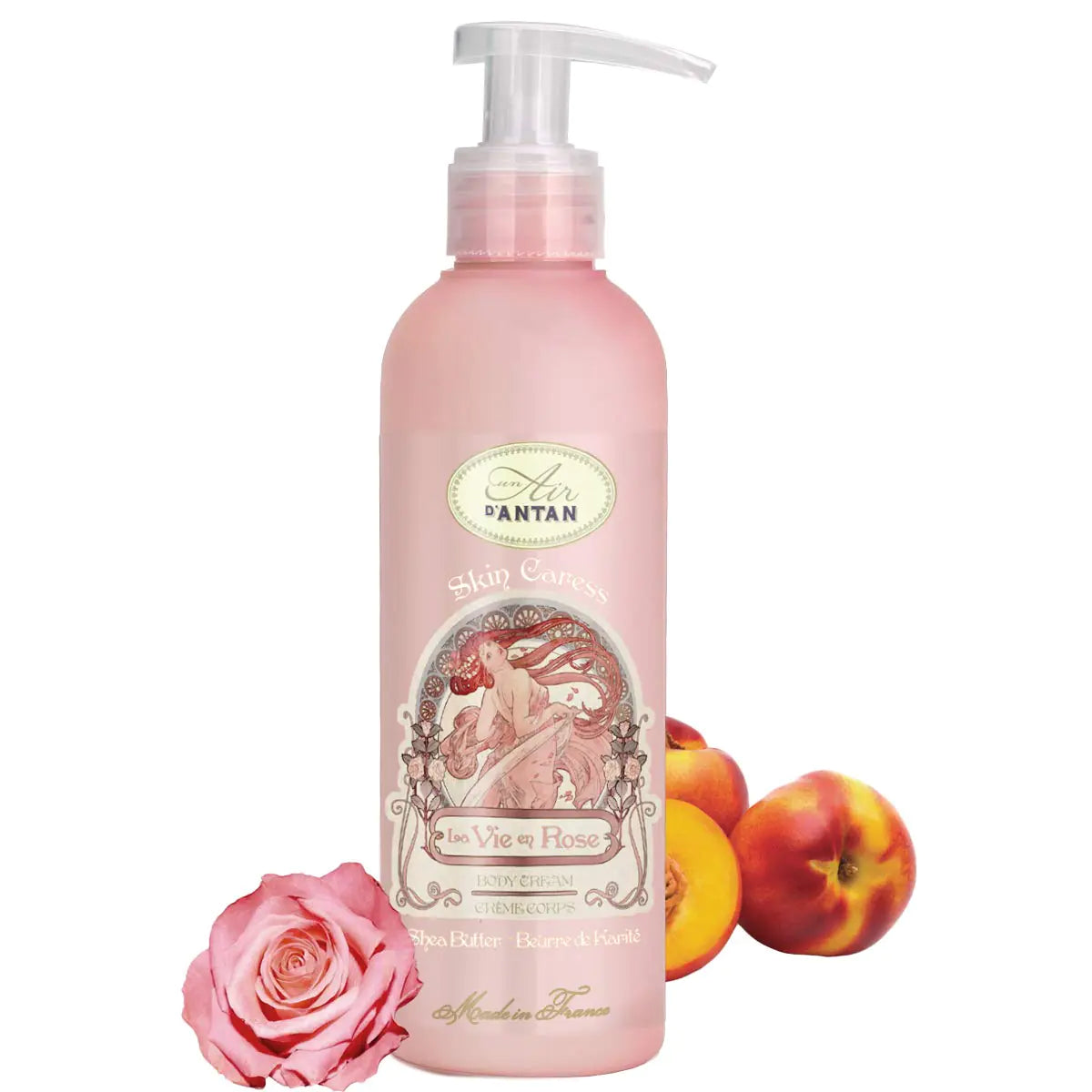 Un Air dAntan 6.8 oz Body Lotion - Rose Peach Patchouli Premium Body Cream with Organic Shea Butter & Argan Oil -Non-Greasy Moisturizing Body Lotion for Women Dry Skin Gentle Fragrance Paraben-Free